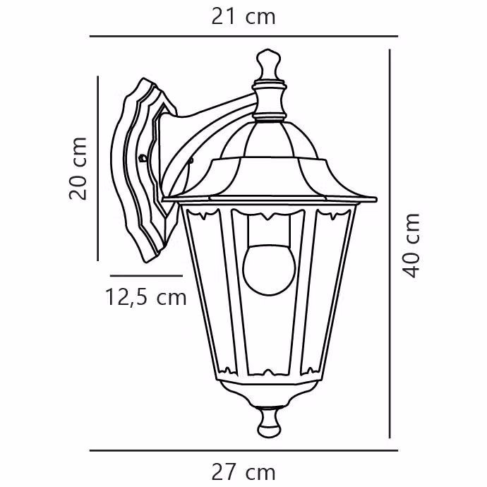 Nordlux Cardiff Black Metal Outdoor Wall Lantern with Transparent Glass, E27 Mains Powered, IP44 Rated – 2
