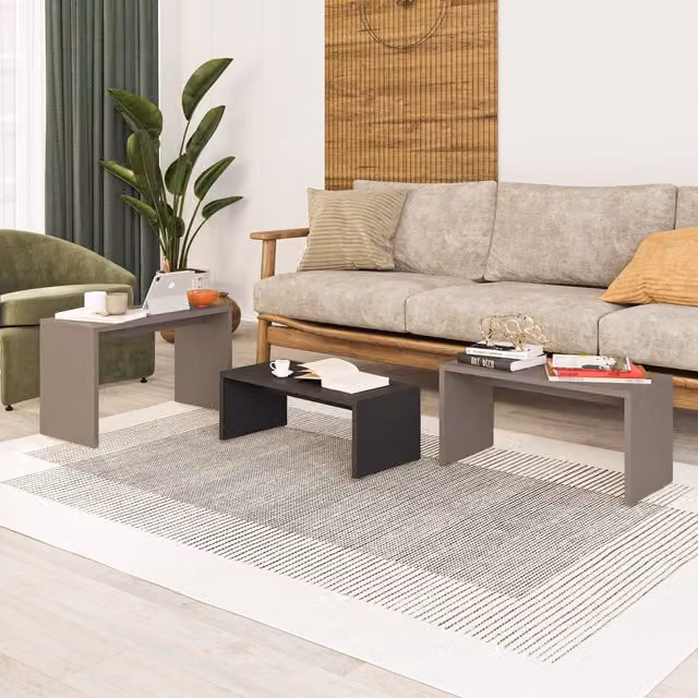 FWStyle Nest of 3 Tables in Mocha Grey