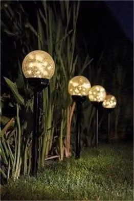 Luxform Solar Mambo Stainless Steel LED Ground Spike Garden Lights, 12 Pack, Silver