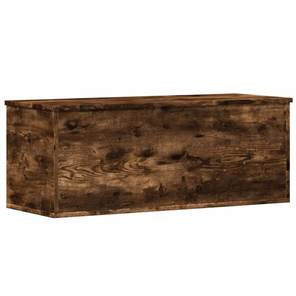 Berkfield Home Smoked Oak Storage Box in Brown, W/D/H: 90 x 35 x 35 cm – 2