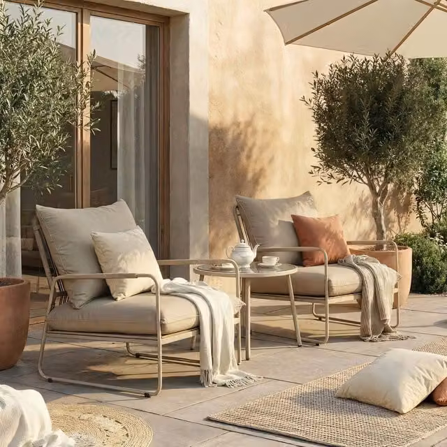 Artemis Home Sorella 2 Seat Patio Conversation Set in Beige