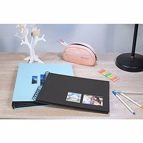 Exacompta Milano Spiral Photo Album, Black, 50 Pages, 150 Photos, W: 32 cm, H: 22 cm – 3