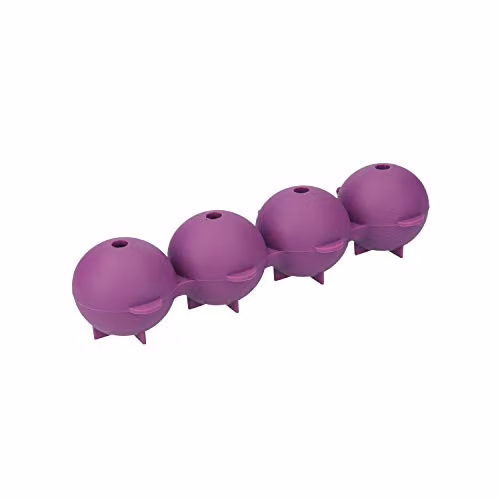 Colourworks Sphere Ice Cube Moulds, Purple Silicone, W: 21.5 cm, D: 7 cm, H: 4 cm