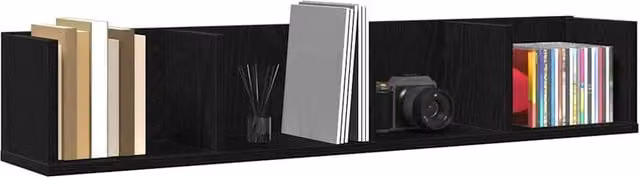 Berkfield Home Modern CD Wall Shelf in Black Oak, W/D/H: 100 x 18 x 18 cm – 1