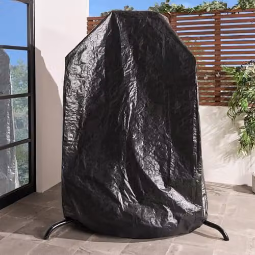 OHS Waterproof Double Egg Chair Covers for 2 Seat Cocoon Rattan Swing Chairs, Black, W/D/H: 120 x 110 x 210 cm – 1