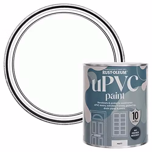 Rust-Oleum Water-Based uPVC Door and Window Paint in Matt Chalk White, 0.75 l