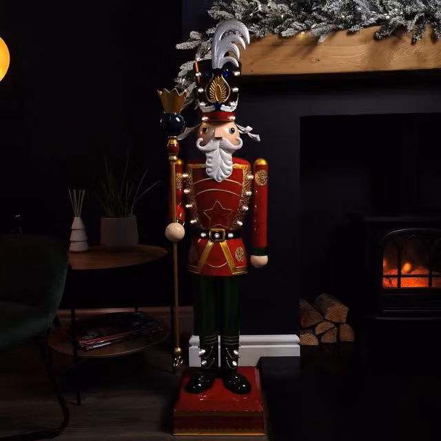 Samuel Alexander Light Up Nutcracker Soldier LED Christmas Metal Ornament, Height: 119 cm, Red, Green and White – 2