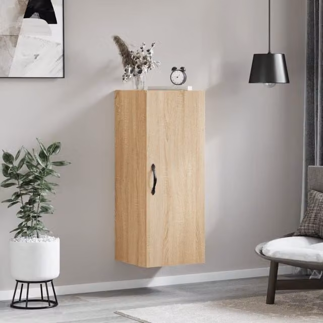 Berkfield Home Wall Mounted Cabinet in Sonoma Oak Brown, W/D/H: 34.5 x 34.5 x 90 cm – 1