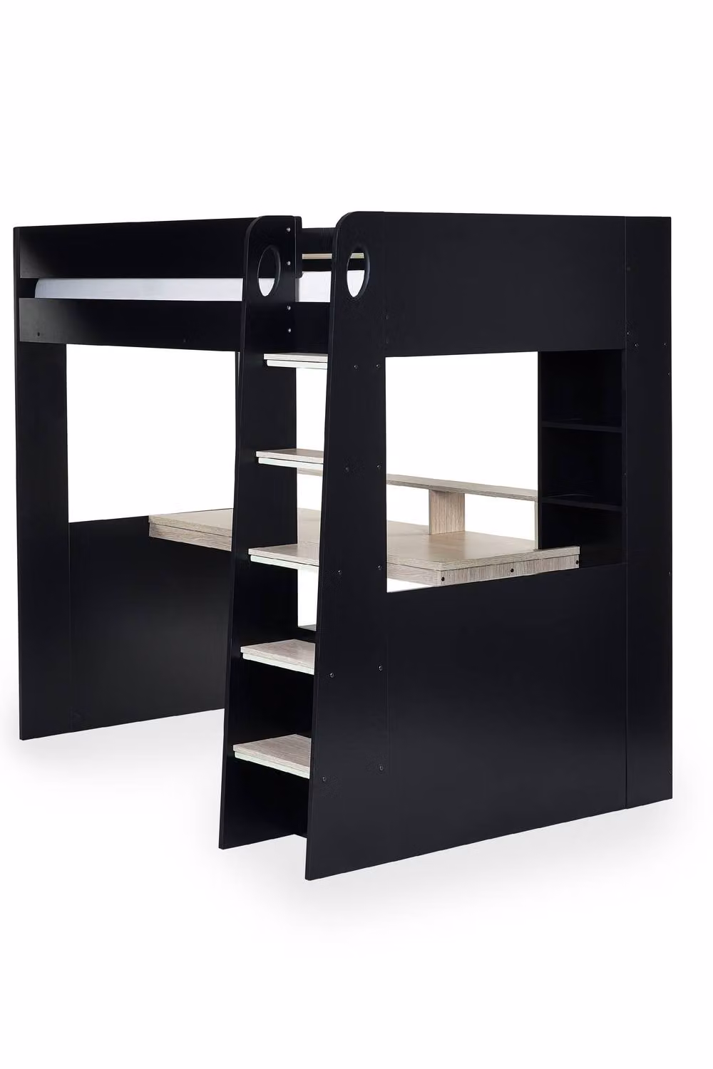 Julian Bowen Blaze Single Gaming Highsleeper Bed in Black and Oak with Stairs and Drawers – 13