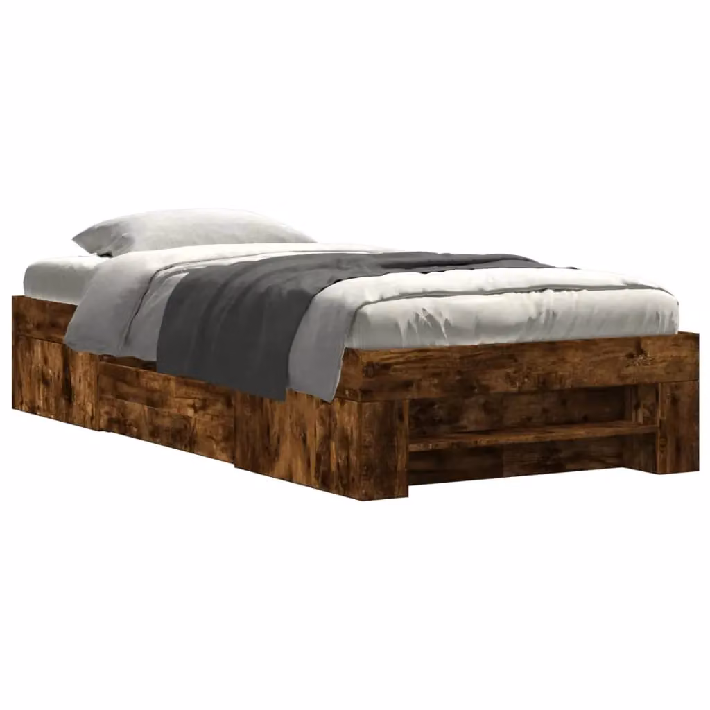 Berkfield Home Smoked Oak Bed Frame with Drawers, Brown, W: 90 cm, D: 200 cm – 2