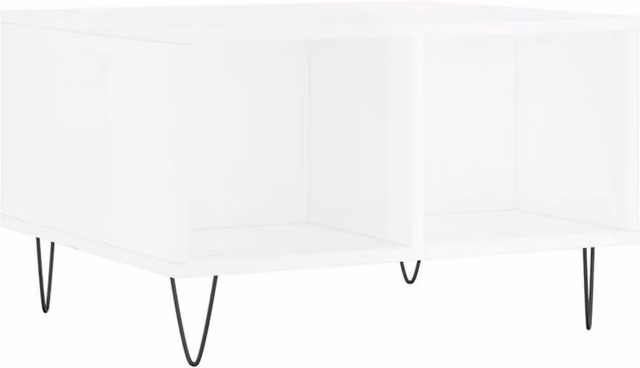 Berkfield Home Modern Glossy White Coffee Table W: 60 cm, D: 50 cm, H: 36.5 cm – 1