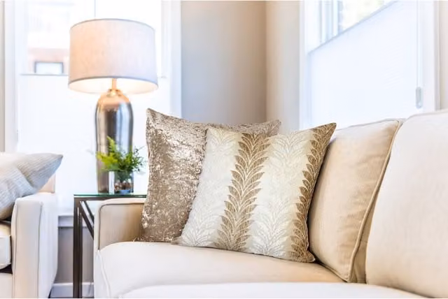 NewEdgeBlinds Plain Chenille Square Cushion Cover in Beige and Yellow