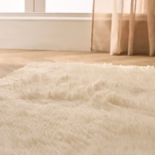 OHS Soft Fluffy Faux Fur Runner Rug in Beige, W/D: 60 x 150 cm – 2