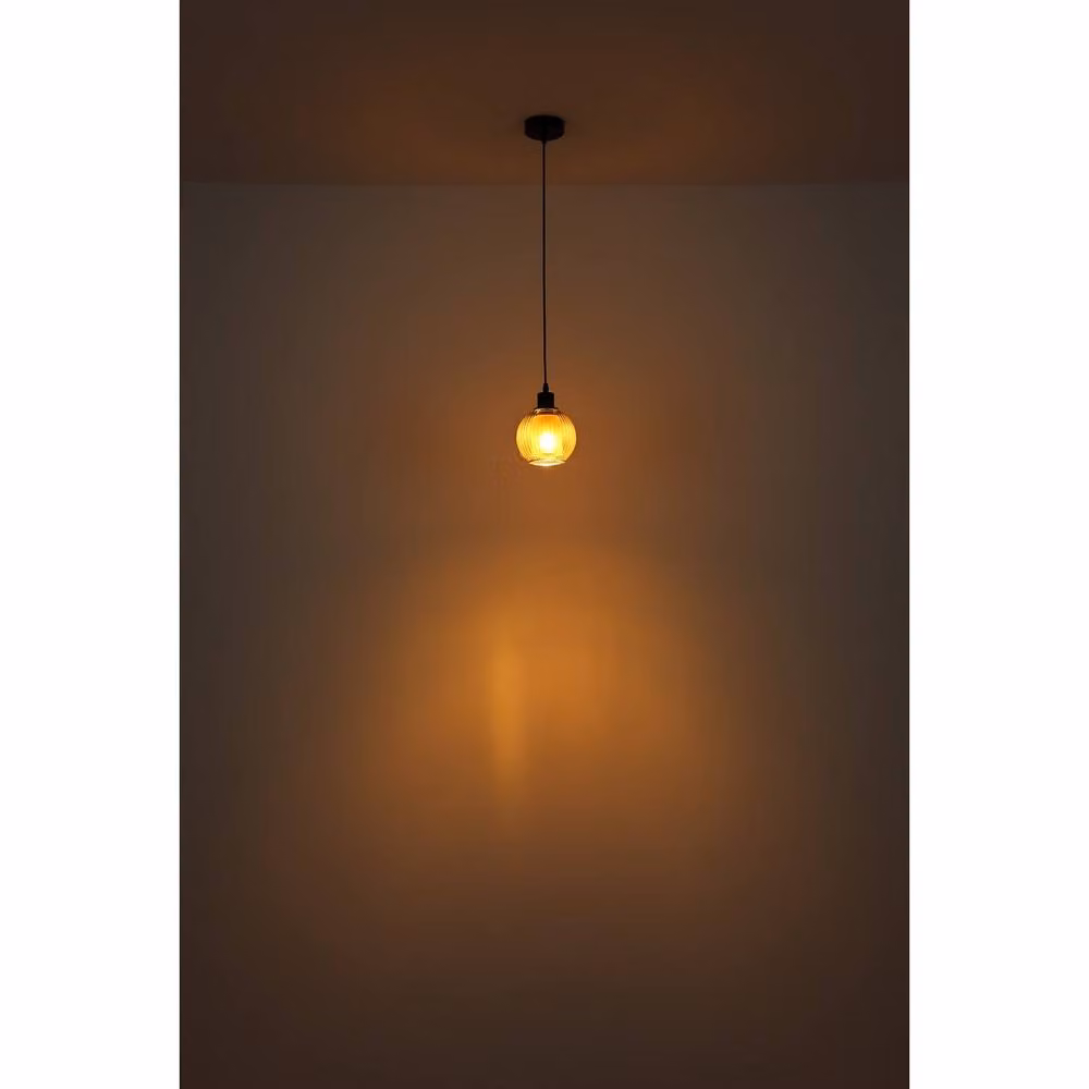 Globo Lighting Modern Sphere Pendant Light in Black with Glass Shade and Adjustable Height – 3