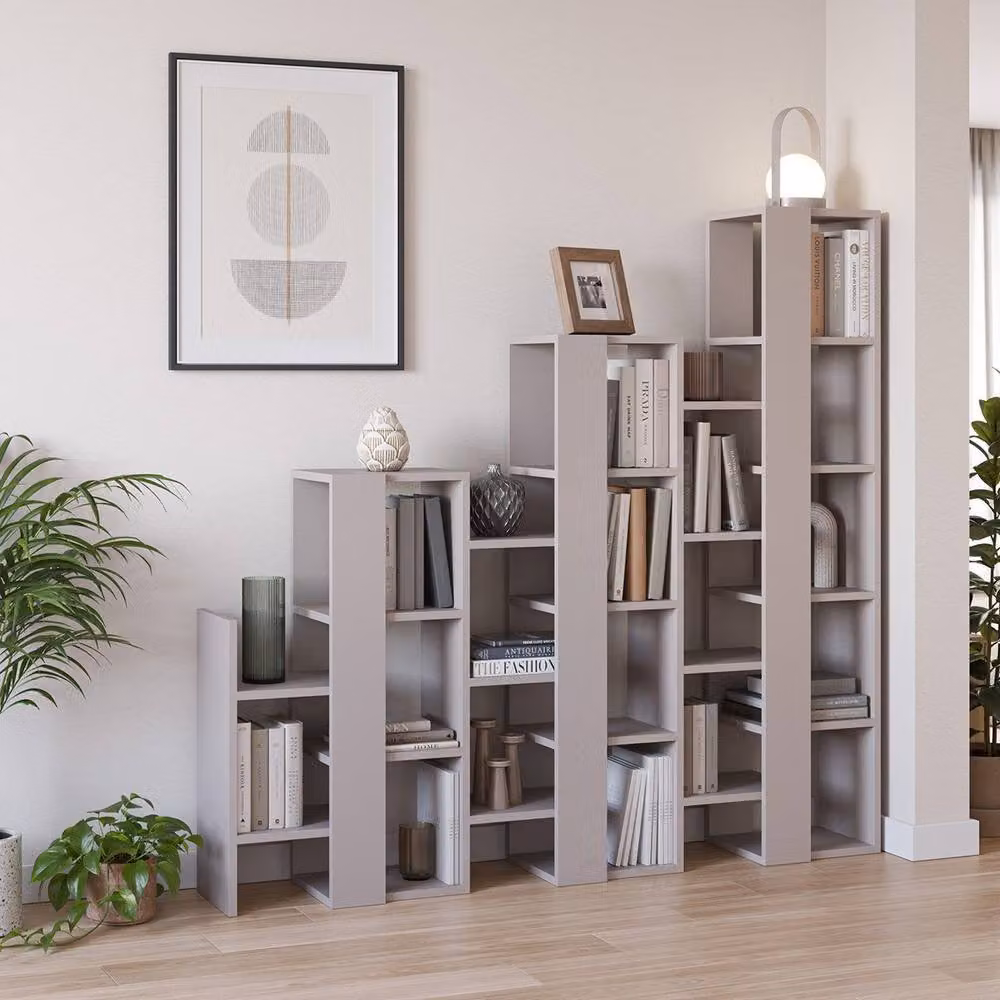Calicosy Anissa Freestanding Modern Shelf in Brown, Height: 151 cm – 2