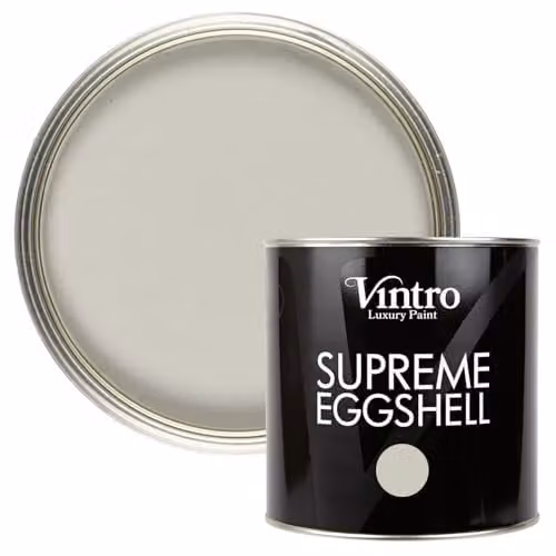 Vintro Water Based Eggshell Paint for Walls, Wood and Trim in Light Grey Dove, 2.5 Litres