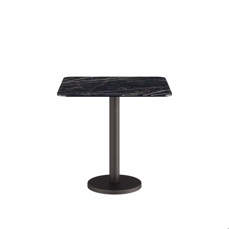 Dome Deco BARI SQUARE Modern Marble Bistro Table in Black