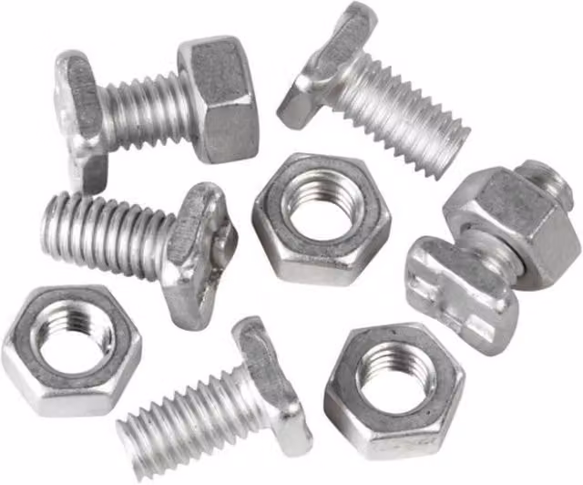 Ambassador Silver Galvanised Steel Hex Bolts and Nuts, Pack of 20