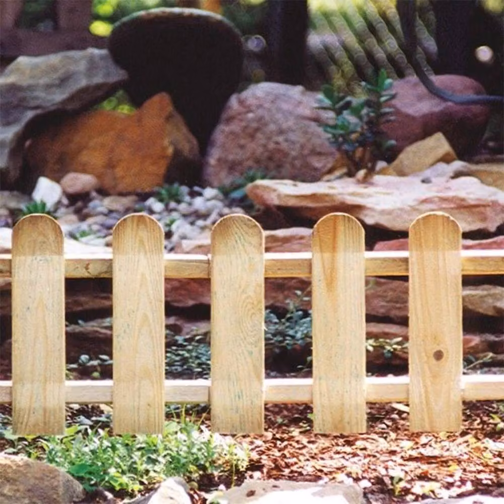 Primrose Mini Wooden Picket Fence in Beige, Height: 22 cm – 2