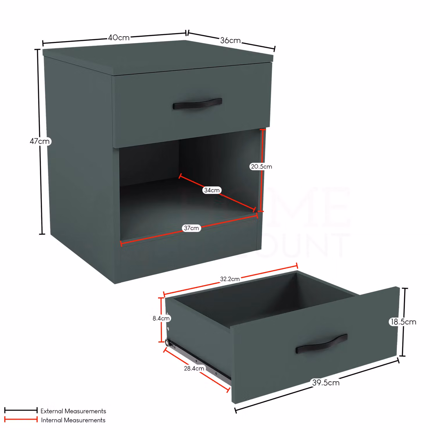 Vida Designs Riano 1 Drawer Bedside Cabinet in Green – 2
