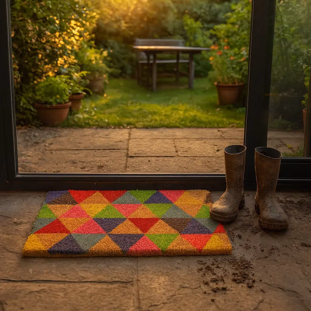 Nicola Spring Coir Triangle Door Mats, Pack of 2, Brown and Multicolour, W: 90 cm, D: 60 cm – 8