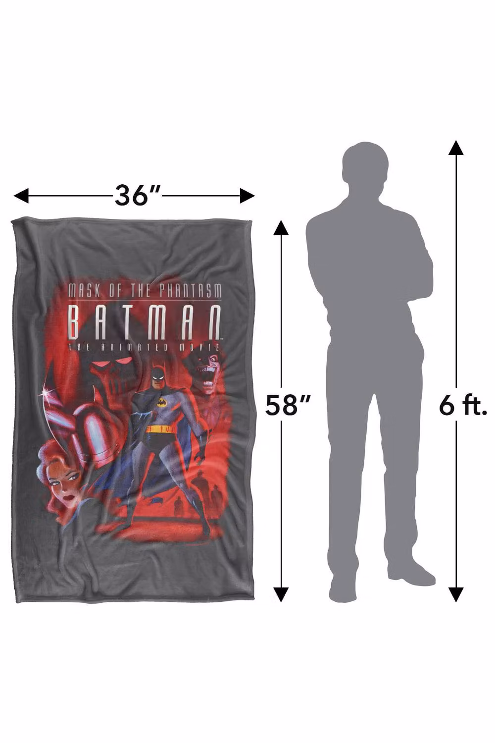 LOGOVISION Batman Phantasm Silky Touch Super Soft Fleece Throw Blanket, Multicolour, W: 127 cm x L: 152.4 cm – 6