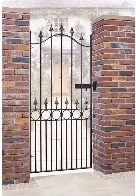 Burbage Iron Craft Balmoral Range Spear Top Tall Single Swing Gate in Black Galvanised Steel, W: 91.4 cm, H: 190.5 cm – 3