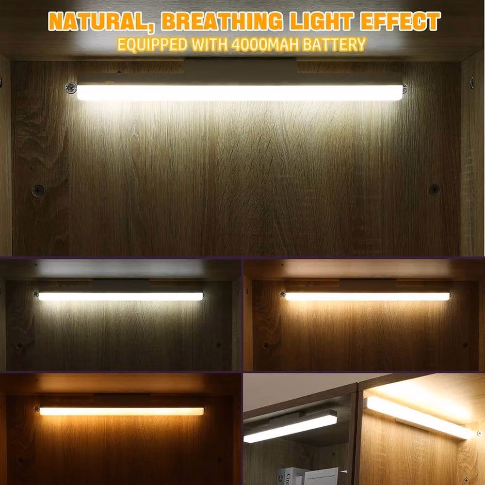 SPETLEK Dimmable LED Wall Bar Light in White, Rechargeable with Remote Control and Touch Control, 40 cm – 4