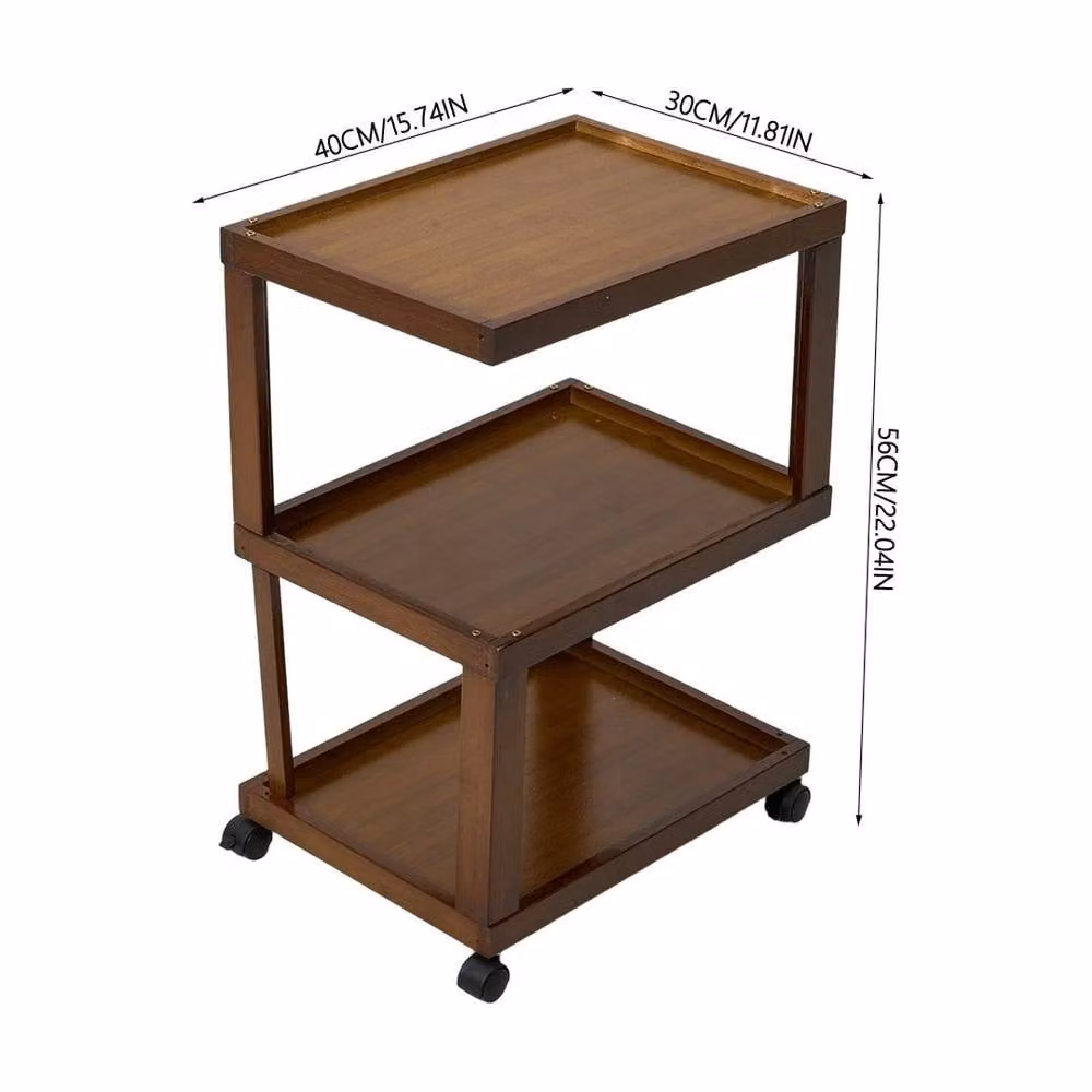 KORVIXA 02 Modern Square Bamboo and Wood Side Table in Brown – 2