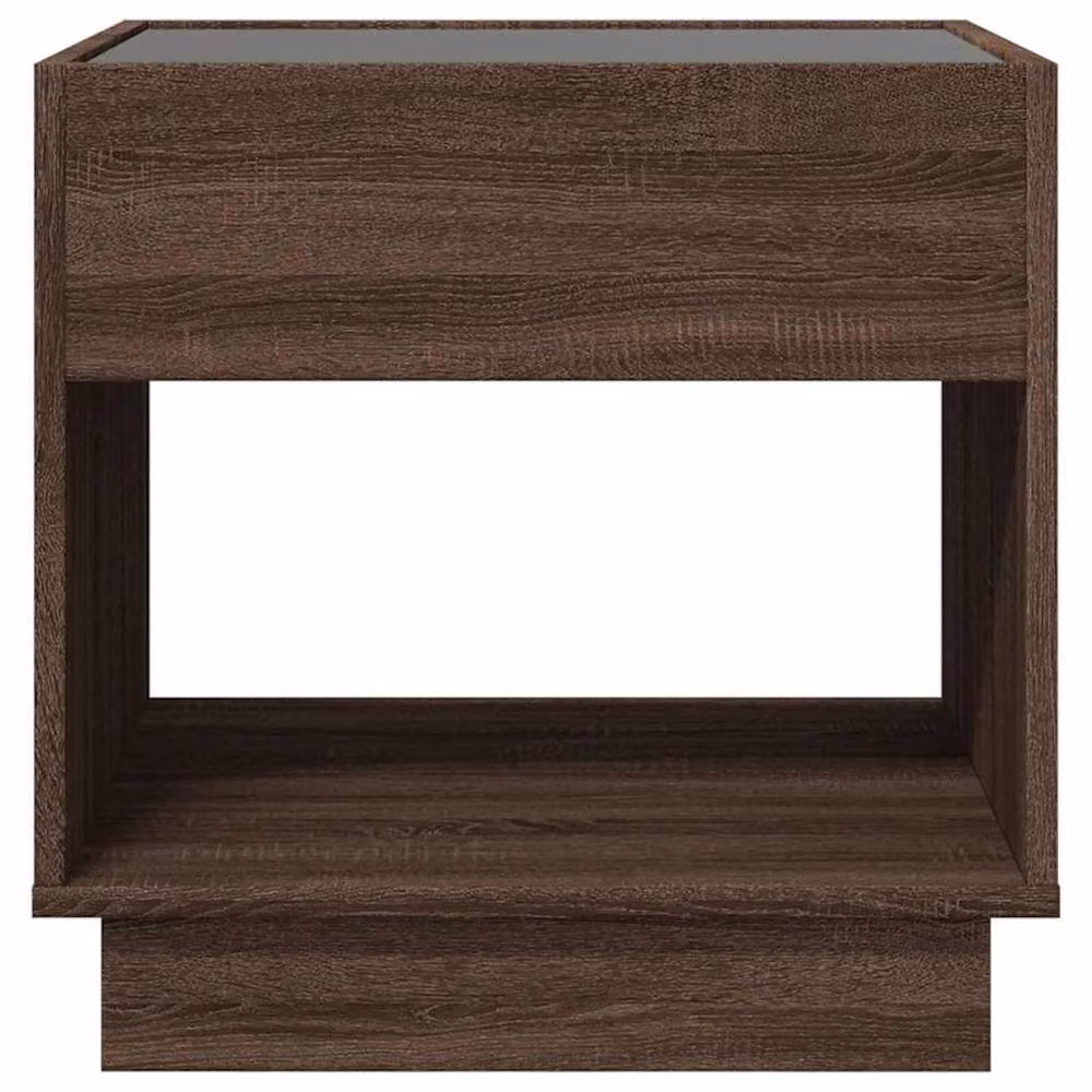 Berkfield Home Infinity LED Decorative Coffee Table in Brown Oak, W/D/H: 50 x 50 x 50 cm – 5