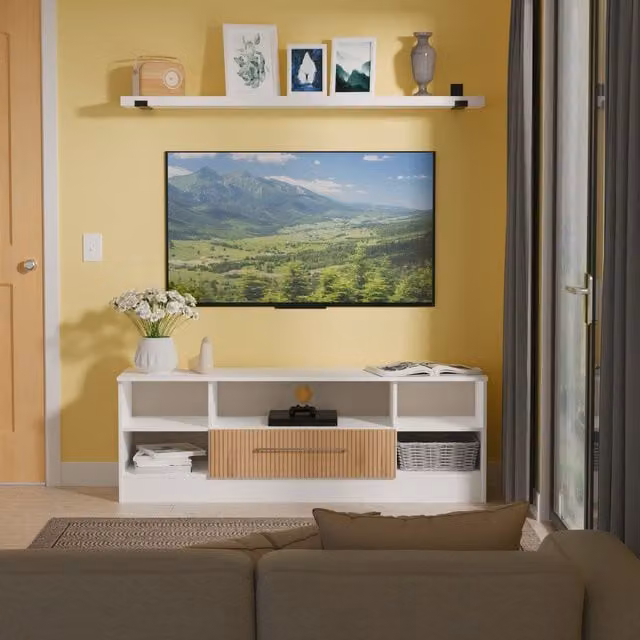 2 U Gloucester Wide 1 Drawer TV and Media Unit in White – 1