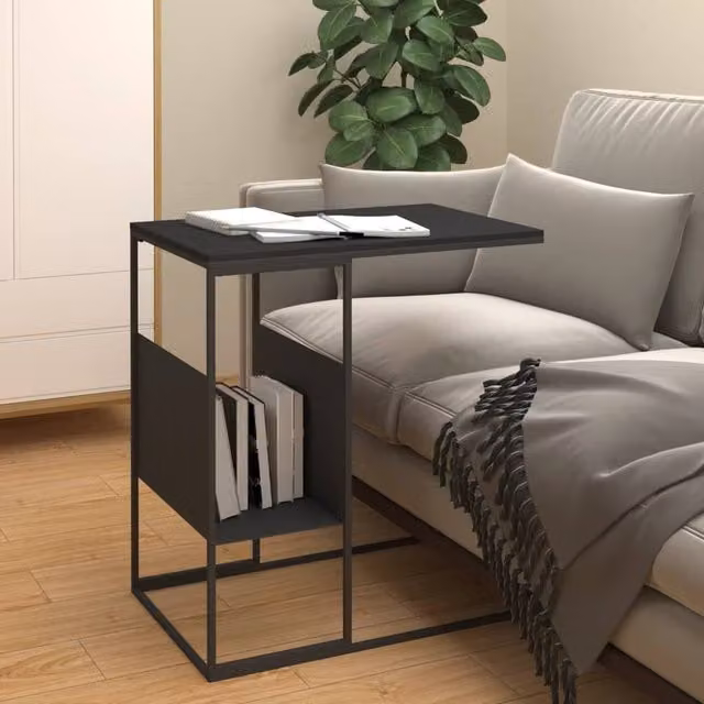 Berkfield Home Black Modern Side Table, W: 55 cm, D: 36 cm, H: 59.5 cm – 1