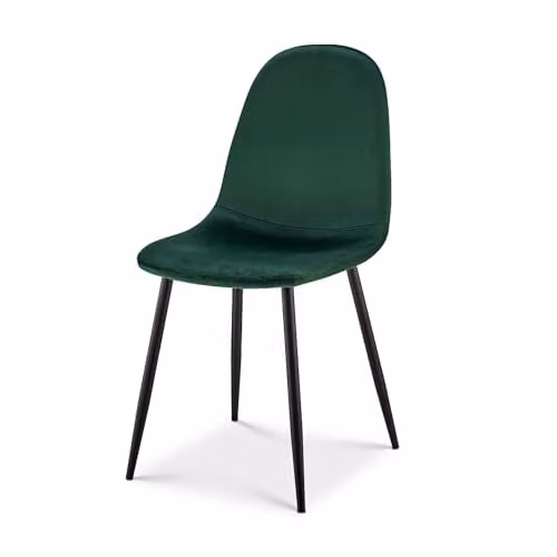 Bravich LTD Ron Velvet Dining Chair in Green with Metal Legs – 1
