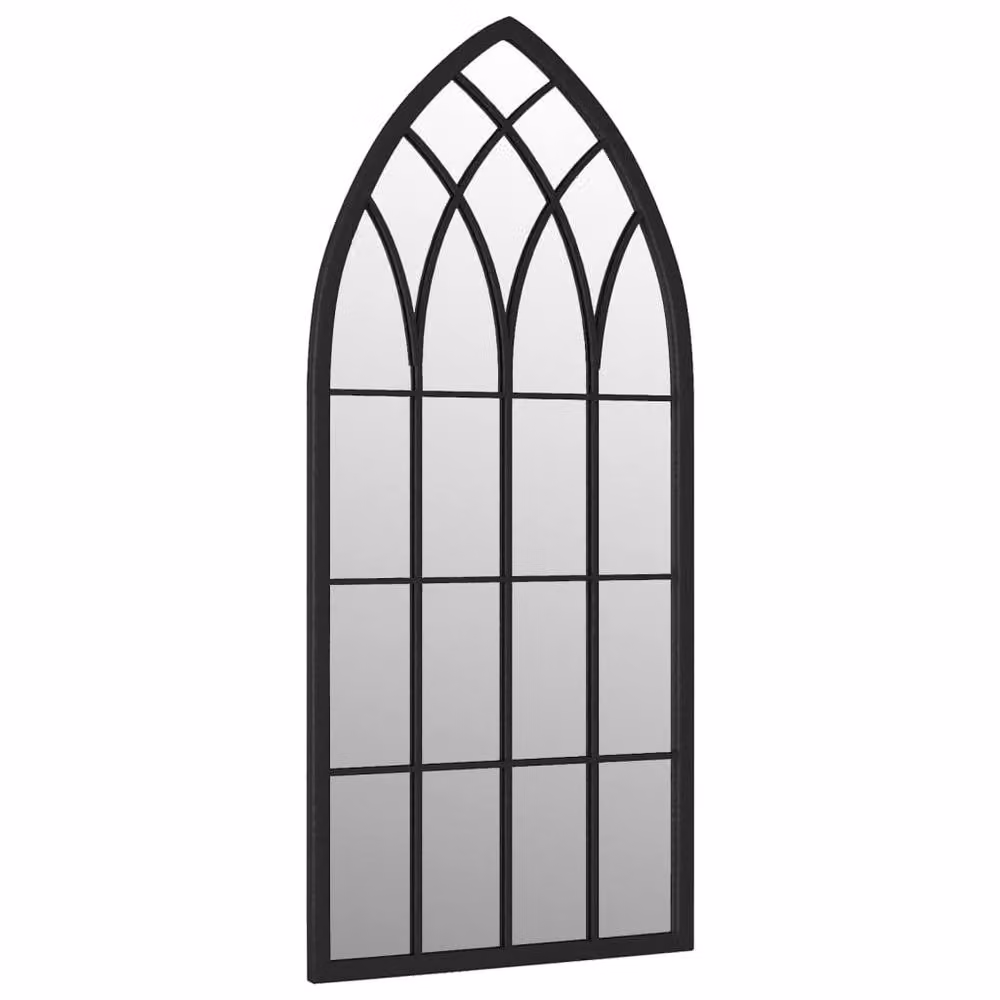 Berkfield Antique Black Metal Wall Mirror for Outdoor Use, W: 100 cm, H: 45 cm – 2