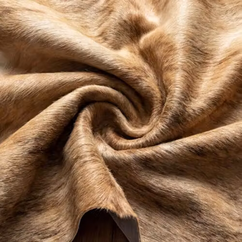 Infinity Leather Natural Cowhide Hairon Rug in Light Brindle Brown and White, W: 170 cm, D: 150 cm – 7