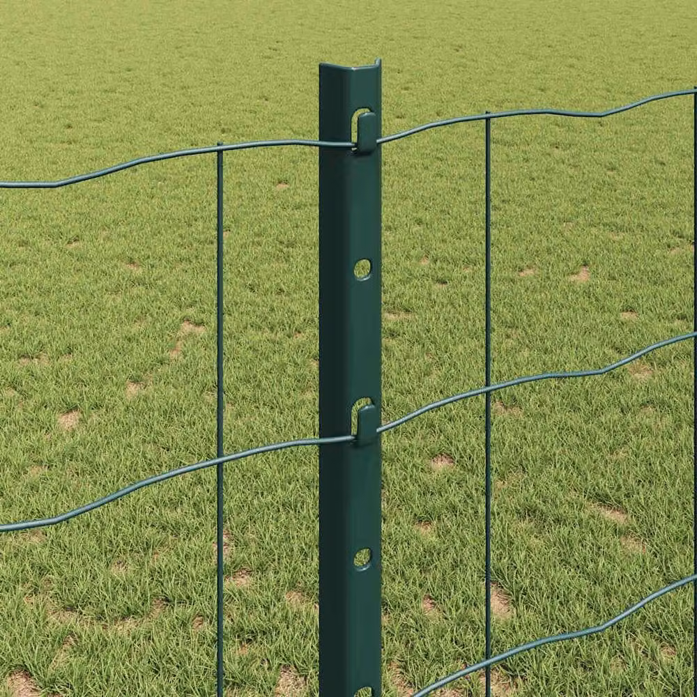 Berkfield Set of 2 Green PVC Coated Metal Garden Fence Panels, W: 25 m, H: 1.2 m – 3