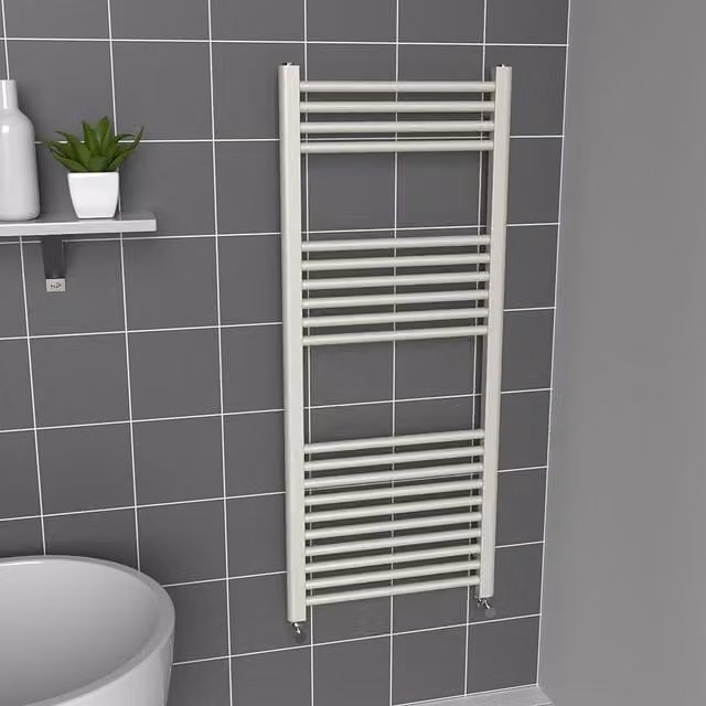 Lux Heat Coloured Towel Radiator in White and Grey, W/H: 50 x 120 cm
