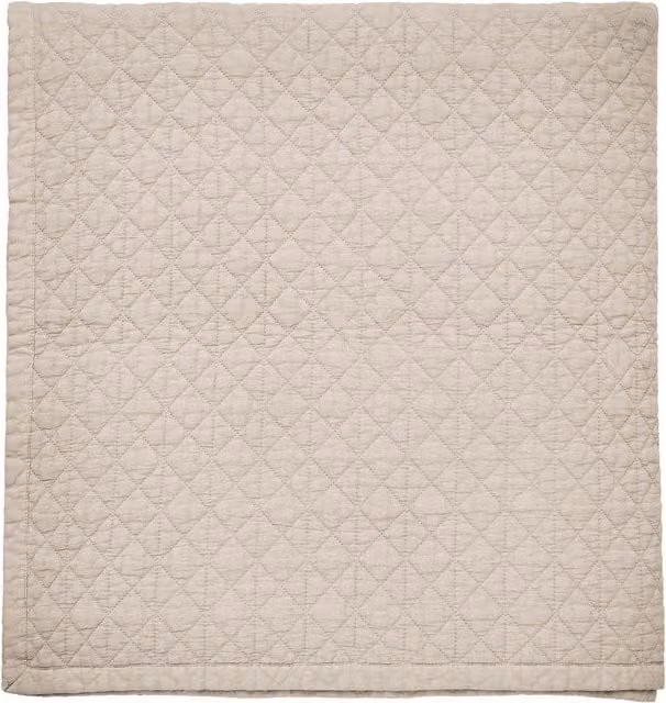 Bedeck of Belfast Stonewashed Cotton and Linen Geometric Quilted Throw