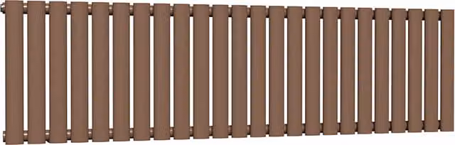 Lux Heat Oval Horizontal Single Steel Radiator in Brown, W: 144 cm, H: 40 cm, D: 4 cm