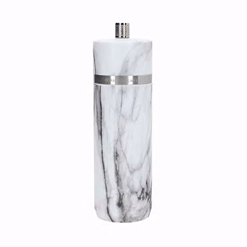 MasterClass Salt or Pepper Grinder in White and Multicolour Marble Effect Plastic and Ceramic – 1