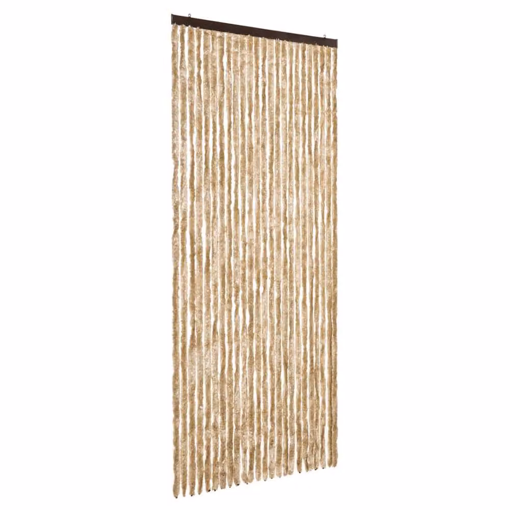 Berkfield Home Beige Chenille Soft Fly Curtain, W/H: 100 x 200 cm – 2