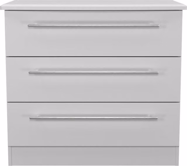 2 U Carlton Ready Assembled 3 Drawer Chest in Grey