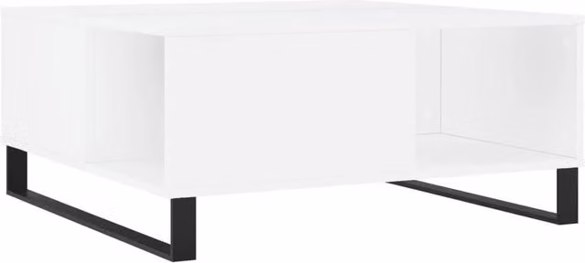 Berkfield Home Modern Glossy White Square Coffee Table W/D/H: 80 x 80 x 36.5 cm