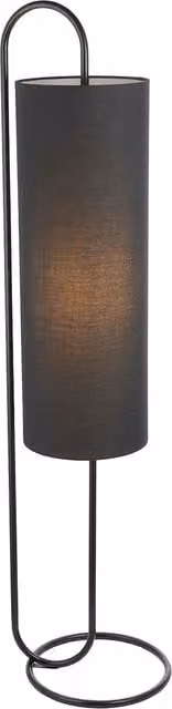 Perch & Parrow Lilith Minimalist Floor Light in Matt Black with Black Fabric Shade