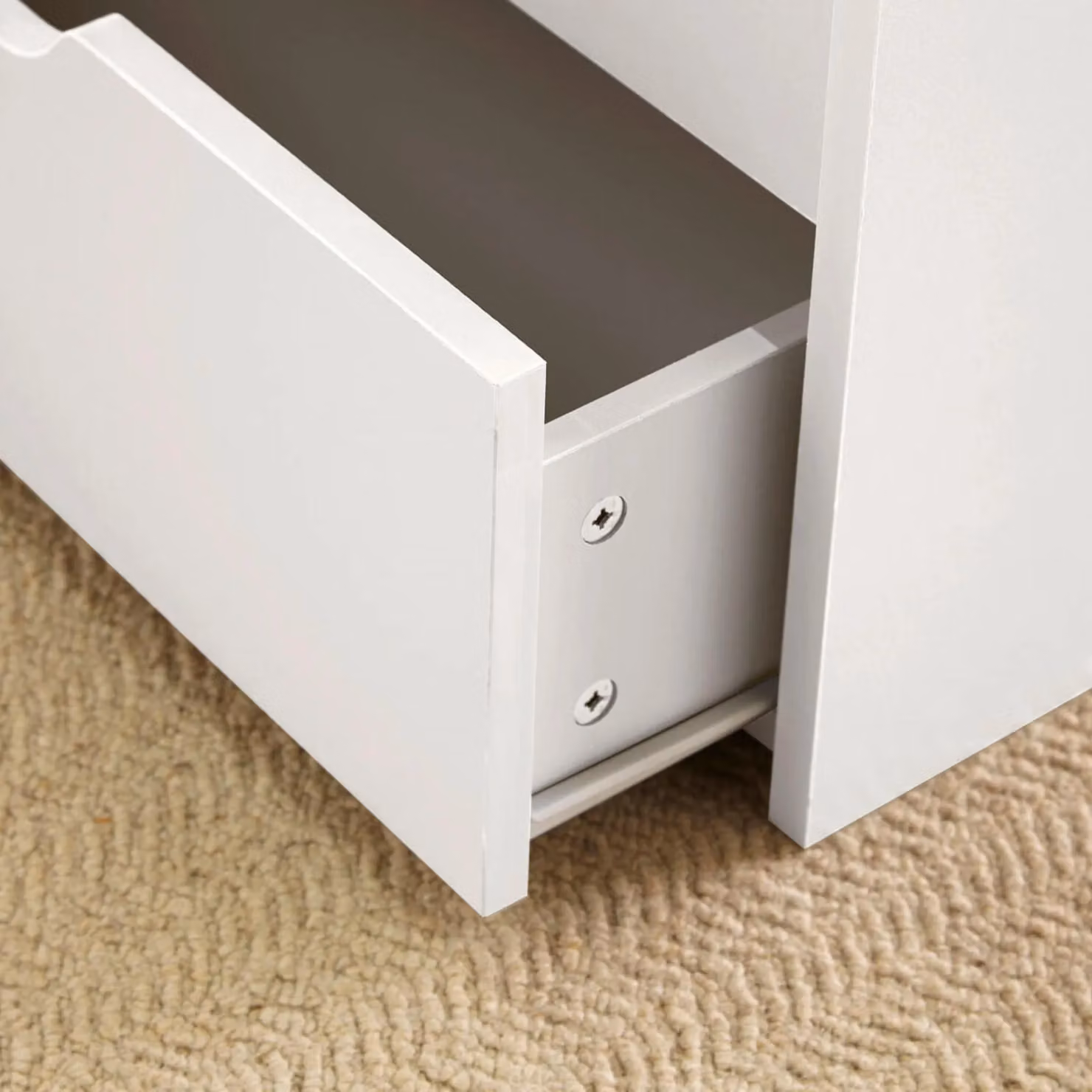 Home Source Wooden Coffee Table with Lift Up Top and 2 Large Storage Drawers in White – 3