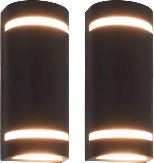 Berkfield Home Modern Black Outdoor Wall Lights, 2 Pack, 35 W, Warm White – 1