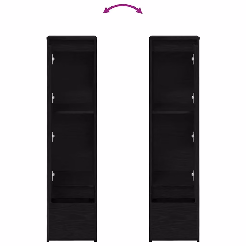 Berkfield Home Modern Black Oak Highboard with Hinged Doors, W/D/H: 29.5 x 34 x 119.5 cm – 3