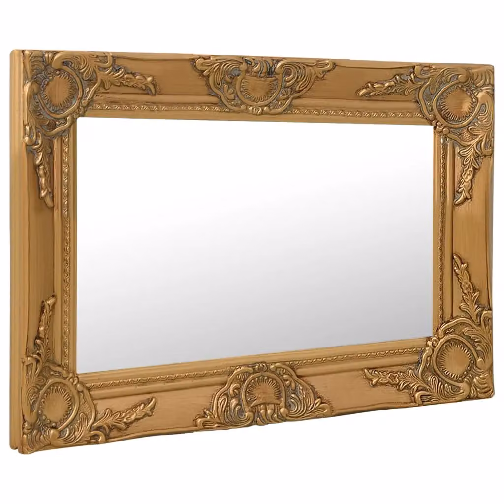 Berkfield Home Antique Baroque Style Rectangular Wall Mirror, Gold, W: 60 cm, H: 40 cm – 2