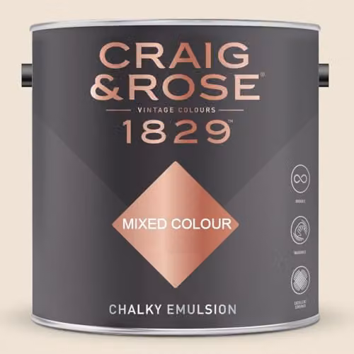 Craig & Rose 1829 Chalky Emulsion Matt Paint in Regency White, 2.5l