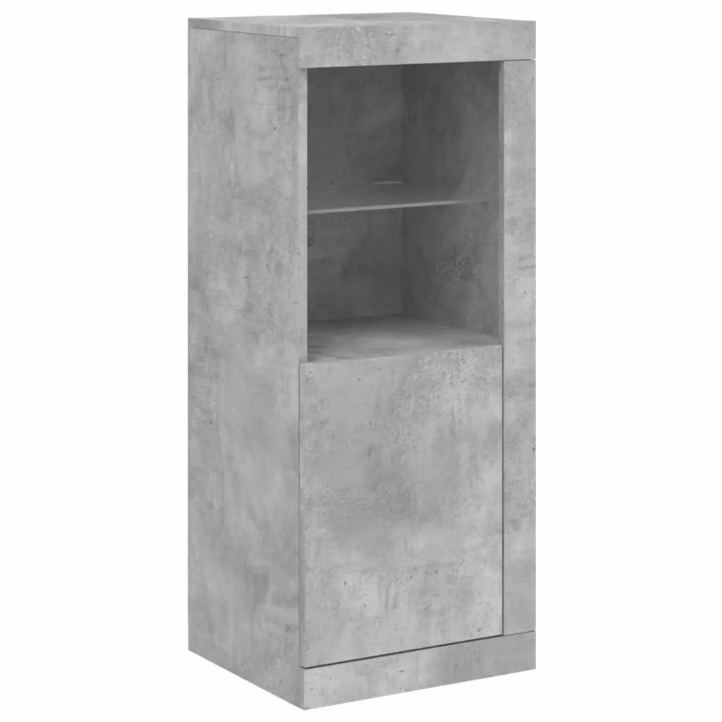 Berkfield Home Set of 3 Modern Sideboards with Integrated LED Lights in Matt Concrete Grey Engineered Wood – 3